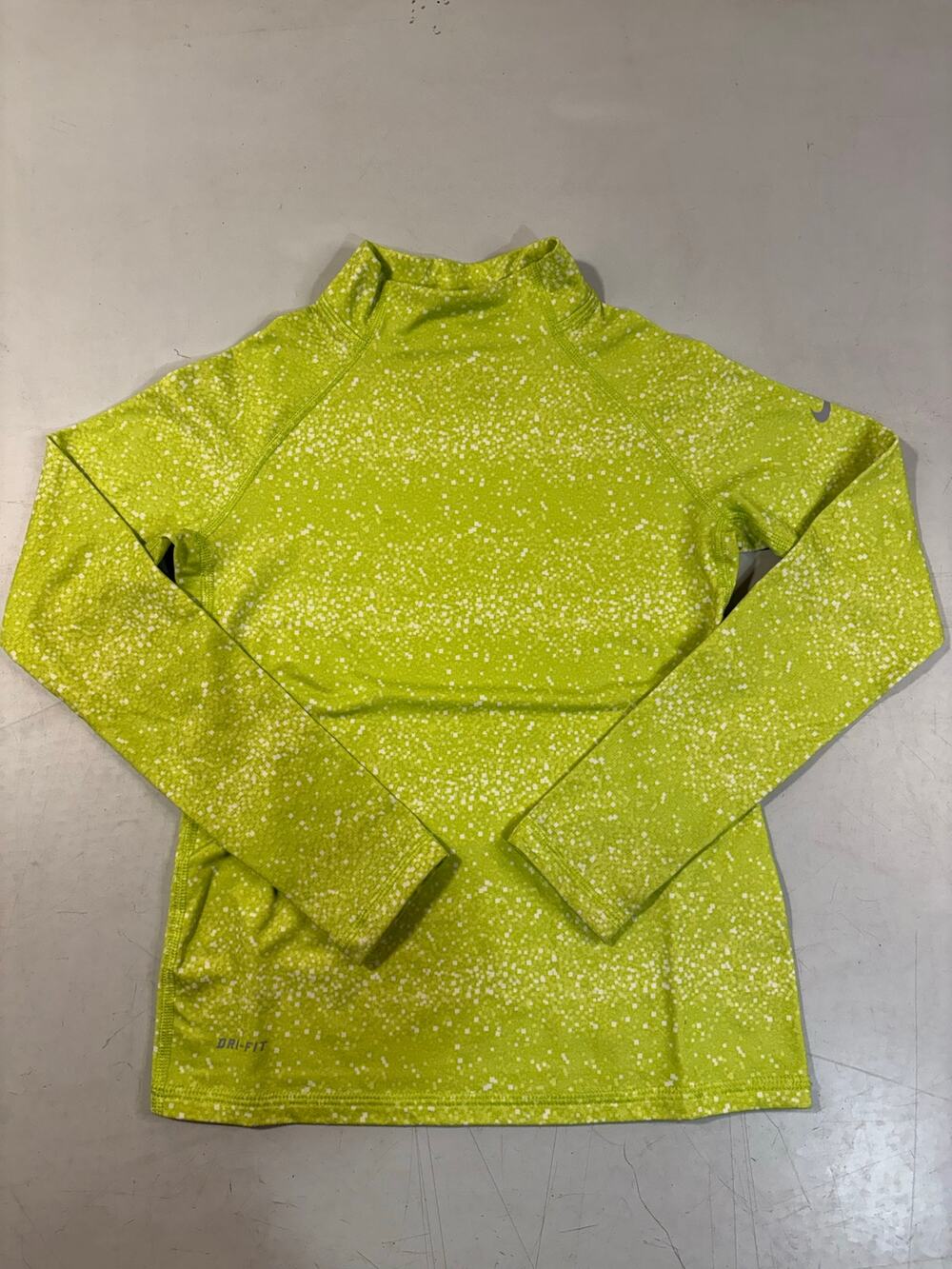Neon Yellow Green Nike Pro Women's Dri-Fit Long-Sleeve Top - Womens Small